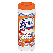 LYSOL Brand Kitchen Pro Antibacterial Wipes, Citrus, 7 X 8, White, 30/canister (96268EA)