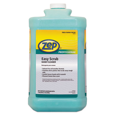 Zep Professional Industrial Hand Cleaner, Easy Scrub, Lemon, 1 gal Bottle with Pump, 4/Carton (1049470)
