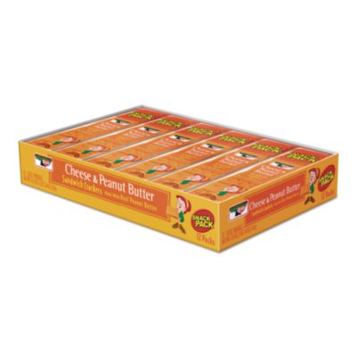 Keebler Sandwich Crackers, Cheese and Peanut Butter, 8-Piece Snack Pack, 12/Box (21165)
