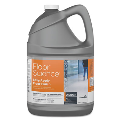 Diversey Floor Science Easy Apply Floor Finish, Ammonia Scent, 1 gal Container, 4/Carton (CBD540397)