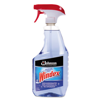 Windex Non-Ammoniated Glass/Multi Surface Cleaner, Pleasant Scent, 32 oz Bottle, 12/Carton (697259)