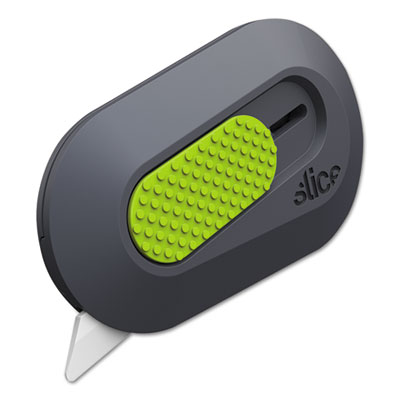 slice Mini Cutters, Replaceable Double-Sided 1.29" Ceramic Zirconium Oxide Blade, 2.5" Nylon Handle, Gray/Green (10514)