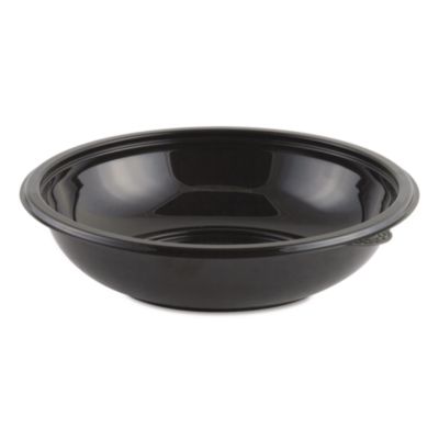 Anchor Packaging Crystal Classics Bowl, 32 oz, 8.5" Diameter x 2.14" h, Black, Plastic, 300/Carton (4548432)