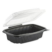 Anchor Packaging Culinary Classics Microwavable Container, 34 Oz, Clear/black, 100/carton (4656911)