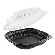 Anchor Packaging Culinary Classics Microwavable Container, 47.5 Oz, Clear/black, 100/carton (4659611)