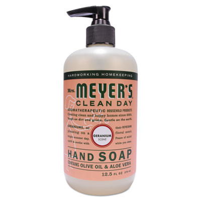 Mrs. Meyer's Clean Day Liquid Hand Soap, Geranium Scent, 12.5 oz, 6/Carton (651332)