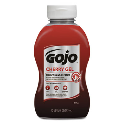 GOJO Cherry Gel Pumice Hand Cleaner, Cherry Scent, 10 oz, 8/Carton (235408)