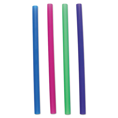Boardwalk Unwrapped Colossal Straws, 8.5", Polypropylene, Assorted, 4,000/Carton (BWKCSTU85N)