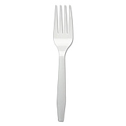 Boardwalk MEDIUMWEIGHT POLYSTYRENE CUTLERY, FORK, WHITE, 1000/CARTON (BWKFORKMWPS)