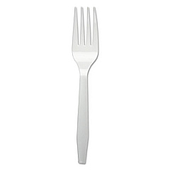 Boardwalk MEDIUMWEIGHT POLYSTYRENE CUTLERY, FORK, WHITE, 1000/CARTON (BWKFORKMWPS)
