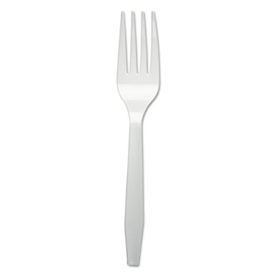 Boardwalk MEDIUMWEIGHT POLYSTYRENE CUTLERY, FORK, WHITE, 1000/CARTON (BWKFORKMWPS)