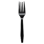 Boardwalk MEDIUMWEIGHT POLYSTYRENE CUTLERY, FORK, BLACK, 1000/CARTON (BWKFORKMWPSBLA)