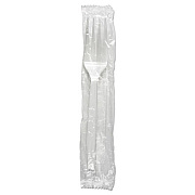 Boardwalk MEDIUMWEIGHT WRAPPED POLYSTYRENE CUTLERY, FORK, WHITE, 1,000/CARTON (BWKFORKMWPSWIW)
