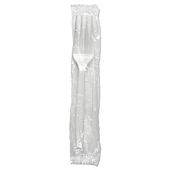 Boardwalk MEDIUMWEIGHT WRAPPED POLYSTYRENE CUTLERY, FORK, WHITE, 1,000/CARTON (BWKFORKMWPSWIW)