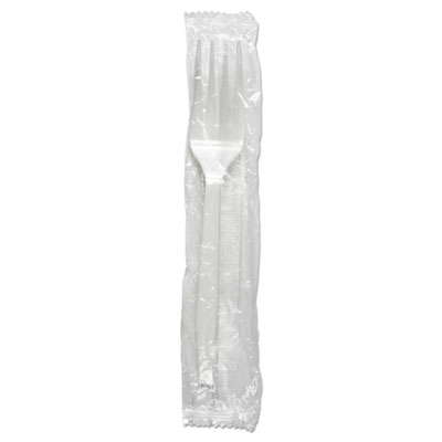 Boardwalk MEDIUMWEIGHT WRAPPED POLYSTYRENE CUTLERY, FORK, WHITE, 1,000/CARTON (BWKFORKMWPSWIW)