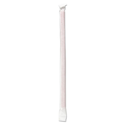 Boardwalk Wrapped Giant Straws, 7.75", Polylpropylene, Red, 2,000/Carton (BWKGSTW775R)