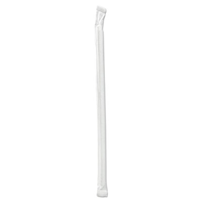 Boardwalk Wrapped Jumbo Straws, 7.75", Polypropylene, Clear, 2,000/Carton (BWKJSTW775CLR4)