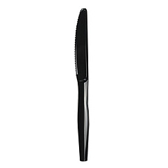 Boardwalk Mediumweight Polystyrene Cutlery, Knife, Black, 1000/Carton (BWKKNIFEMWPSBLA)