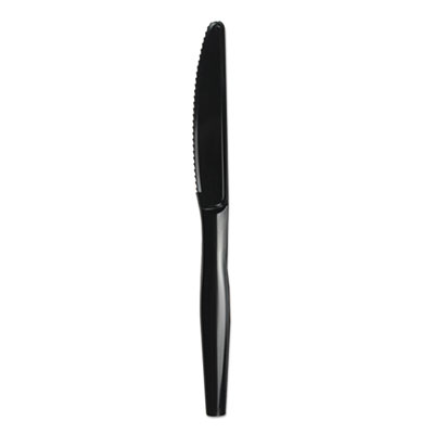 Boardwalk Mediumweight Polystyrene Cutlery, Knife, Black, 1000/Carton (BWKKNIFEMWPSBLA)