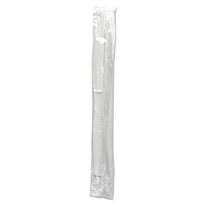 Boardwalk Mediumweight Wrapped Polystyrene Cutlery, Knife, White, 1,000/Carton (BWKKNIMWPSWIW)