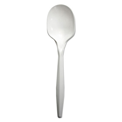 Boardwalk Mediumweight Polypropylene Cutlery, Soup Spoon, White, 1000/Carton (BWKSOUPMWPPWH)