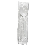 Boardwalk MEDIUMWEIGHT WRAPPED POLYSTYRENE CUTLERY, SOUP SPOON, WHITE, 1,000/CARTON (BWKSSMWPSWIW)