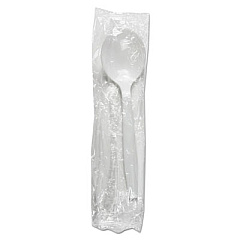 Boardwalk MEDIUMWEIGHT WRAPPED POLYSTYRENE CUTLERY, SOUP SPOON, WHITE, 1,000/CARTON (BWKSSMWPSWIW)