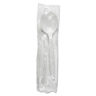 Boardwalk MEDIUMWEIGHT WRAPPED POLYSTYRENE CUTLERY, SOUP SPOON, WHITE, 1,000/CARTON (BWKSSMWPSWIW)