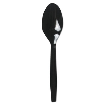 Boardwalk MEDIUMWEIGHT POLYSTYRENE CUTLERY, TEASPOON, BLACK, 1000/CARTON (BWKTEAMWPSBLA)