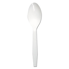Boardwalk MEDIUMWEIGHT POLYSTYRENE CUTLERY, TEASPOON, WHITE, 1000/CARTON (BWKTEAMWPSWH)