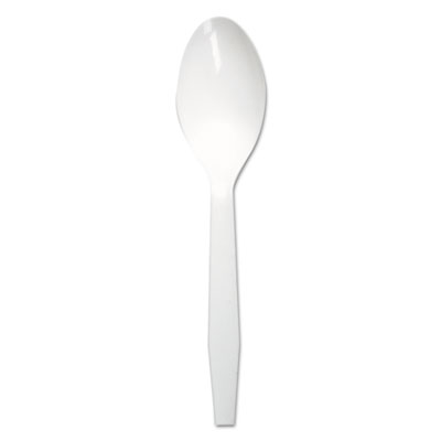 Boardwalk MEDIUMWEIGHT POLYSTYRENE CUTLERY, TEASPOON, WHITE, 1000/CARTON (BWKTEAMWPSWH)