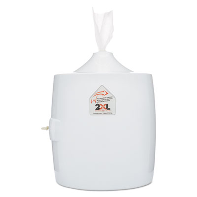 2XL Contemporary Wall Mount Wipe Dispenser, 11 x 11 x 13, White (L82)
