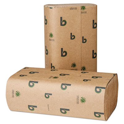 Boardwalk Green Multifold Towels, Natural, 9 1/8 x 9 1/2, 250/Pack, 16 Packs/CT (BWK53GREEN)