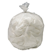 AbilityOne 8105015604934, SKILCRAFT Low Density Trash Can Liners, 13 gal, 0.7 mil, 24" x 30", White, 120/Carton
