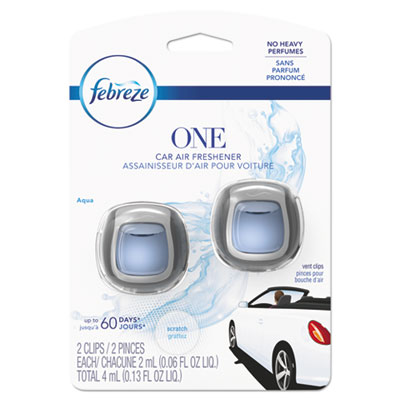 Febreze CAR AIR FRESHENER, FRESH WATER, 2 ML CLIP, 8/CARTON (74593)