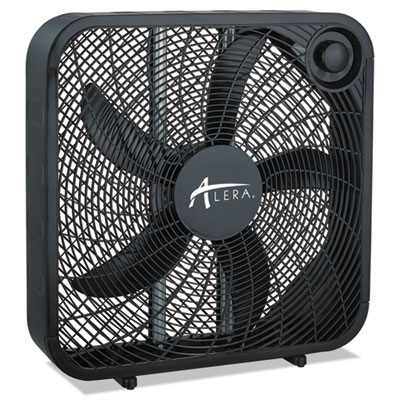 Alera 3-Speed Box Fan, Black (ALEFANBX20B)