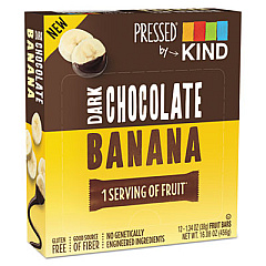 PRESSED BY KIND BARS, DARK CHOCOLATE BANANA, 1.34 OZ, 12/PACK (25973)