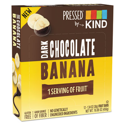 PRESSED BY KIND BARS, DARK CHOCOLATE BANANA, 1.34 OZ, 12/PACK (25973)