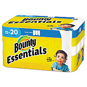 Bounty Essentials Select-A-Size Kitchen Roll Paper Towels, 2-Ply, 104 Sheets/Roll, 12 Rolls/Carton (74647)