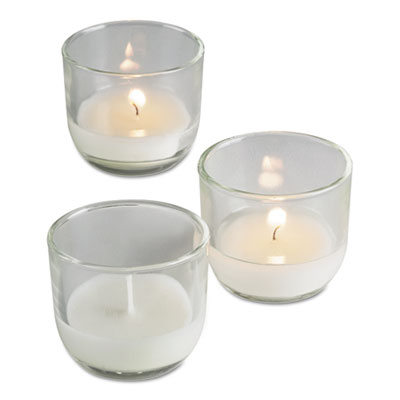 Sterno Wax Petite Lites, 5 Hour Burn, 2.19"d x 1.88"h, 0.35 oz, Clear, 48/Carton (40110)