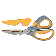 Westcott Titanium Bonded Workbench Shears, 8" Long, 3" Cut Length, Gray/Yellow Offset Handle (16512)