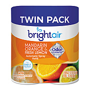 BRIGHT Air Automatic Spray Air Freshener Refill, Mandarin Orange and Fresh Lemon, 6.17 oz Aerosol Spray, 2/Pack (900346PK)