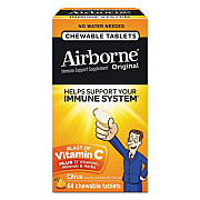Airborne Immune Support Chewable Tablet, Citrus, 64 Count (18631)