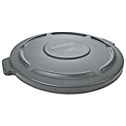 Rubbermaid Commercial BRUTE Self-Draining Flat Top Lids for 55 gal Round BRUTE Containers, 26.75" Diameter, Gray (265400GY)