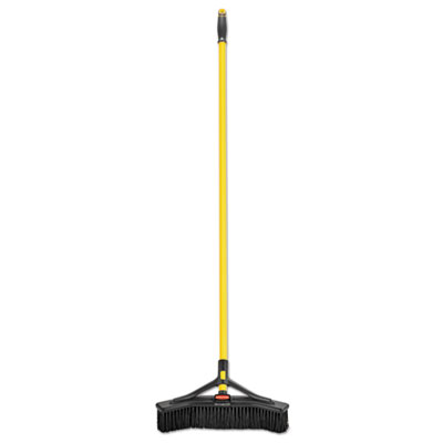 Rubbermaid Commercial Maximizer Push-to-Center Broom, PVC Bristles,18 x 58.13, Steel Handle, Yellow/Black (2018729)
