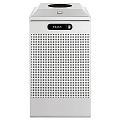 Rubbermaid Commercial Silhouette Waste Receptacle, Square, Steel, 29 gal, Silver Metallic (DCR24TSM)