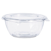 Dart TAMPER-RESISTANT, TAMPER-EVIDENT BOWLS WITH FLAT LID, 12 OZ, 5.5" DIAMETER X 2.2"H, CLEAR, 240/CARTON (CTR12BF)