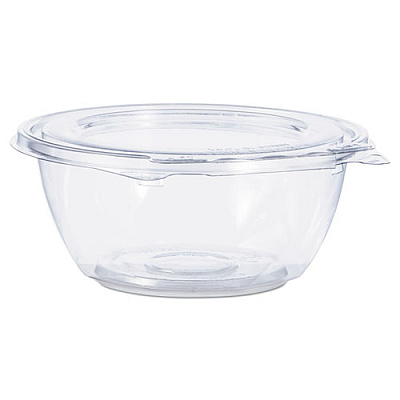 Dart TAMPER-RESISTANT, TAMPER-EVIDENT BOWLS WITH FLAT LID, 12 OZ, 5.5" DIAMETER X 2.2"H, CLEAR, 240/CARTON (CTR12BF)
