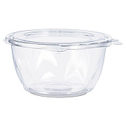 Dart SafeSeal Tamper-Resistant, Tamper-Evident Bowls with Flat Lid, 16 oz, 5.5" Diameter x 2.7" h, Clear, Plastic, 240/Carton (CTR16BF)