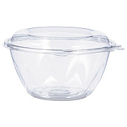 Dart SafeSeal Tamper-Resistant, Tamper-Evident Bowls with Dome Lid, 32 oz, 7" Diameter x 3.4" h, Clear, Plastic, 150/Carton (CTR32BD)
